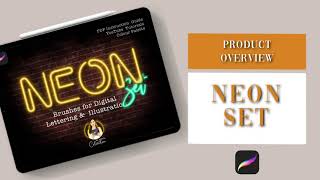 NEON PROCREATE BRUSH PACK | Quick Product Demonstration screenshot 5