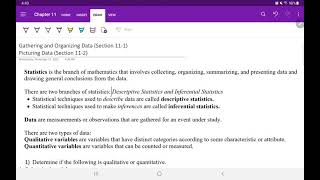 MAT 108 Fall 2021: Introduction to Statistics and types of data (Section 11-1)