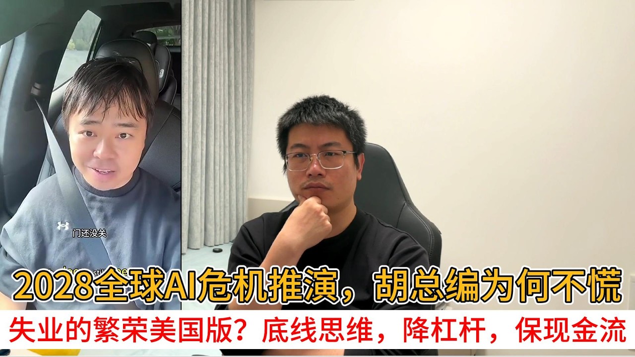 2028全球AI危机推演，胡总编为何不慌；失业的繁荣美国版？底线思维，降杠杆，保现金流