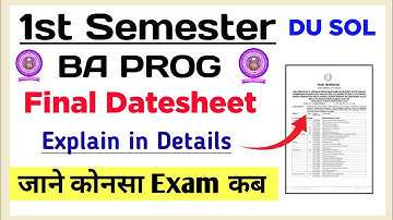 SOL BA Program First Semester Final Datesheet Explain in Details Dec Exam 2023 | SOL 1st Sem Exam