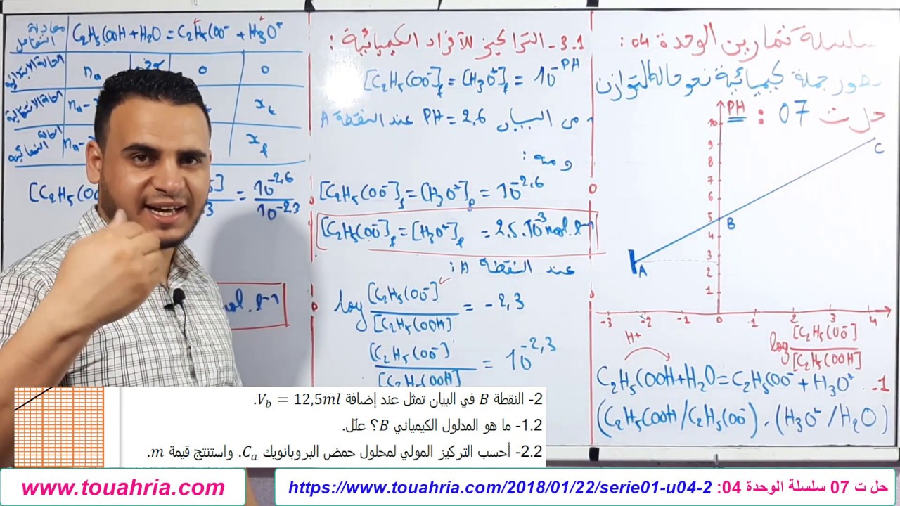 62# حل تمرين 07 تطور جملة كيميائية نحو حالة التوازن الأستاذ طواهرية عبد العزيز
