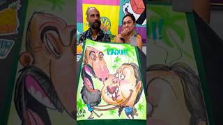 They turned into such funny cartoon characters! #caricature #artist