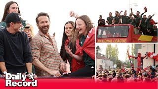 Ryan Reynolds and Rob McElhenney party as Wrexham enjoy open-top bus parade with their fans