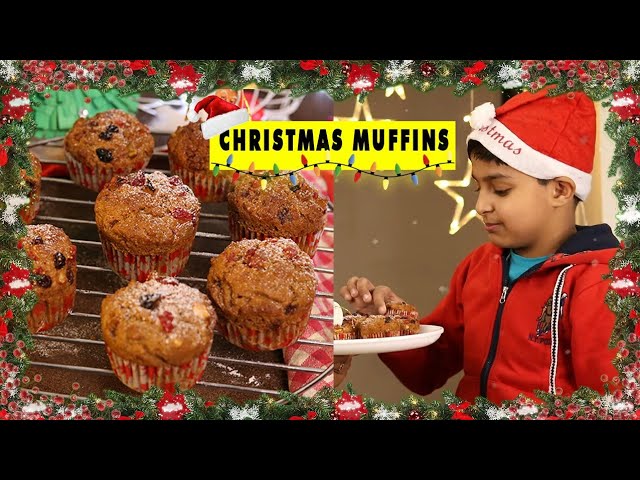 Healthy Eggless Christmas Muffins Recipe | How to make Christmas Cupcakes at home | Ft. Sparsh Hacks | Healthy Kadai