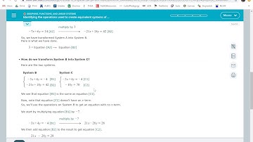 Identifying the operations used to create equivalent systems of equations