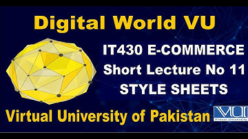 IT430 E-Commerce Short Lecture No 11