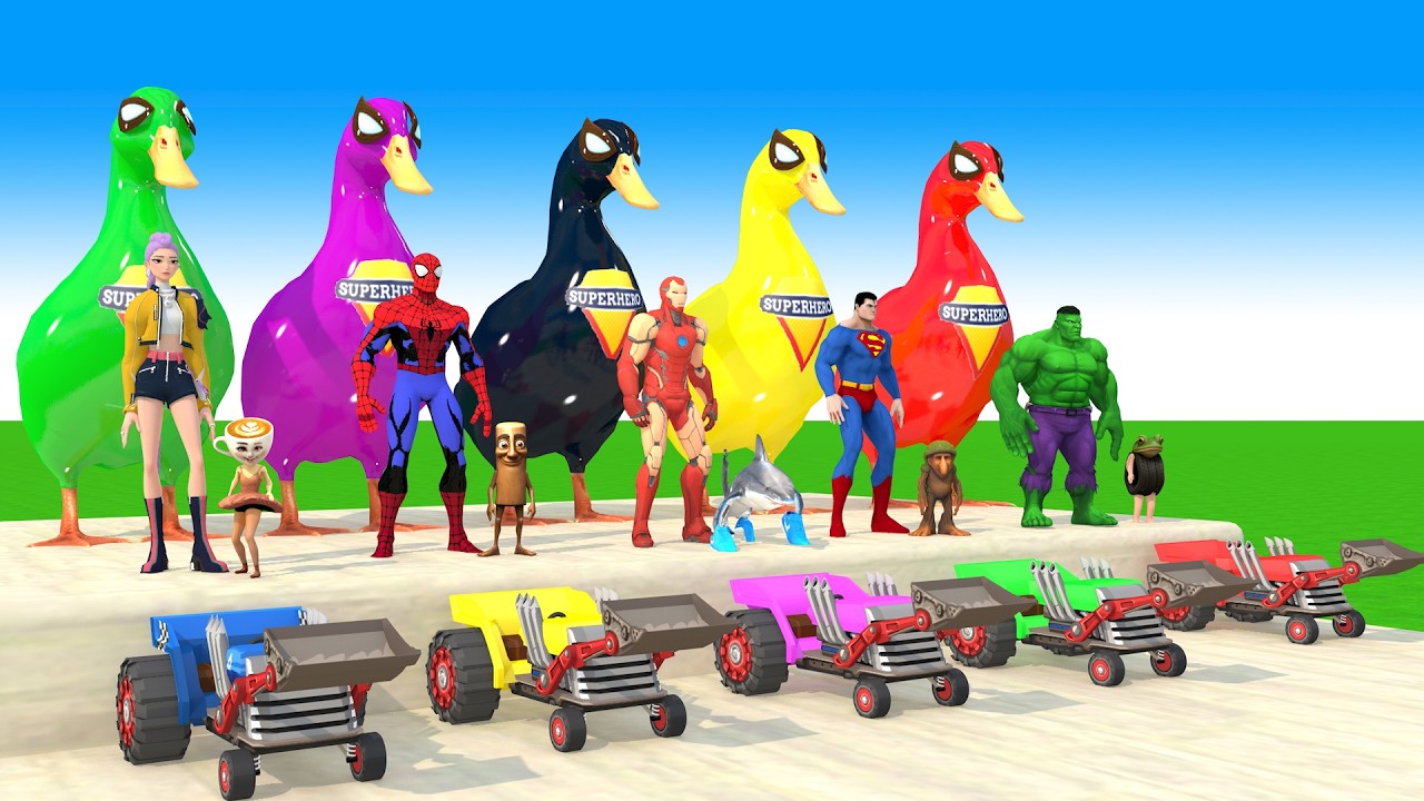 Super Long Slide Game with Cow Elephant Gorilla Hippopotamus Tiger 3d Animal Game Funny 3d Animals