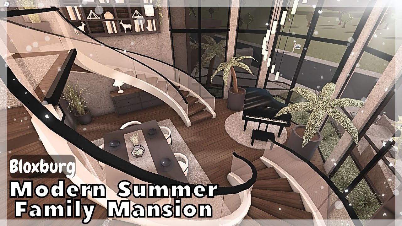 BLOXBURG: Modern Summer Family Mansion Speedbuild, Roblox House Build in  2023