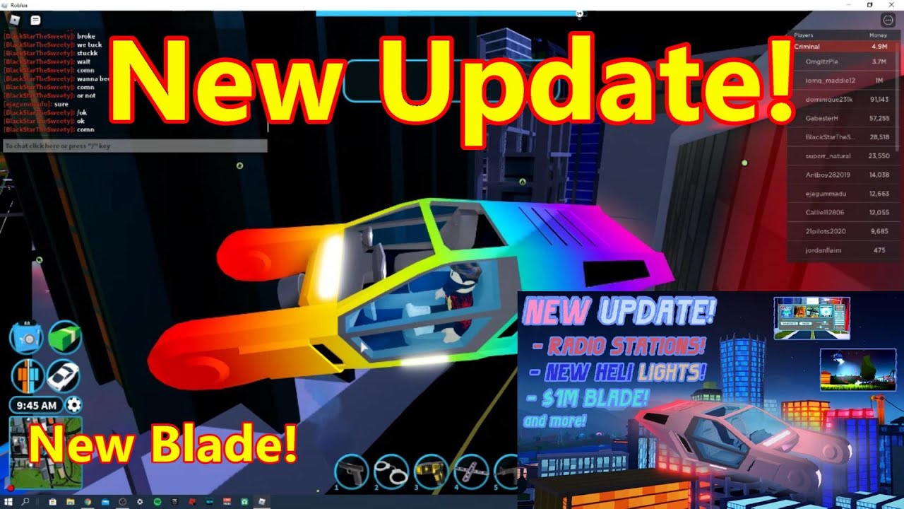 Jailbreak NEW UPDATE (New Blade, Heli Lights, Radio, Window Tint)