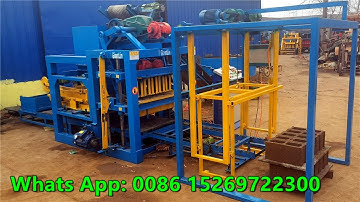 Test run QT4-25 smallest automatic concrete block machine plant for 4,6,8 inches hole bricks