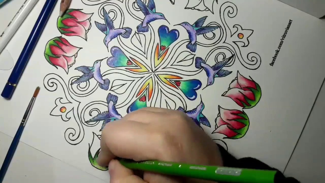 Speed coloring Hummingbird mandala - YouTube