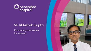 Benenden Hospital webinar: Promoting continence for women