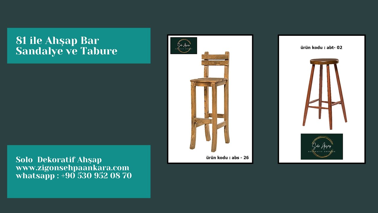 AHŞAP BAR TABURE, SANDALYE MODELLERİ | 