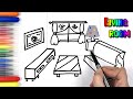 ( Furniture Profession ) Draw Furniture Supplies for Your Child | Armchair, Table, Curtain, Drawing