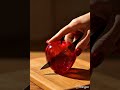 ✨ Crystal Red Glass Apple Cutting – Knife &amp; Shadow ASMR Aesthetic ✨ #asmr #fruit #satisfying #ai