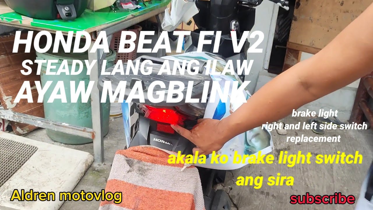 Honda beat steady brake light issue | kala ko sira yong brake light switch