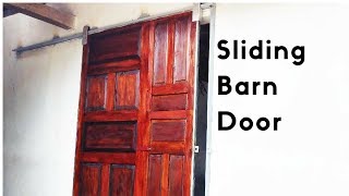 The 25$ DIY Sliding Barn Door from 3 Old Door - Easy DIY Project The 25$ DIY Sliding Barn Door from 3 Old Door - Easy DIY Project