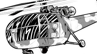 RA ALOUETTE III Helicopter Illustration - Adobe Illustrator
