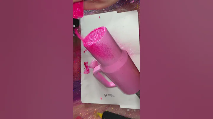 Pink Stanley glitter tumbler with epoxy #stanleytumbler #40oztumbler #stanleyquencher