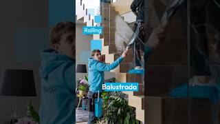 Mycie szklanej balustrady? Zobacz, jak robi to profesjonalista! 💦✨ #myciekien #wagtail