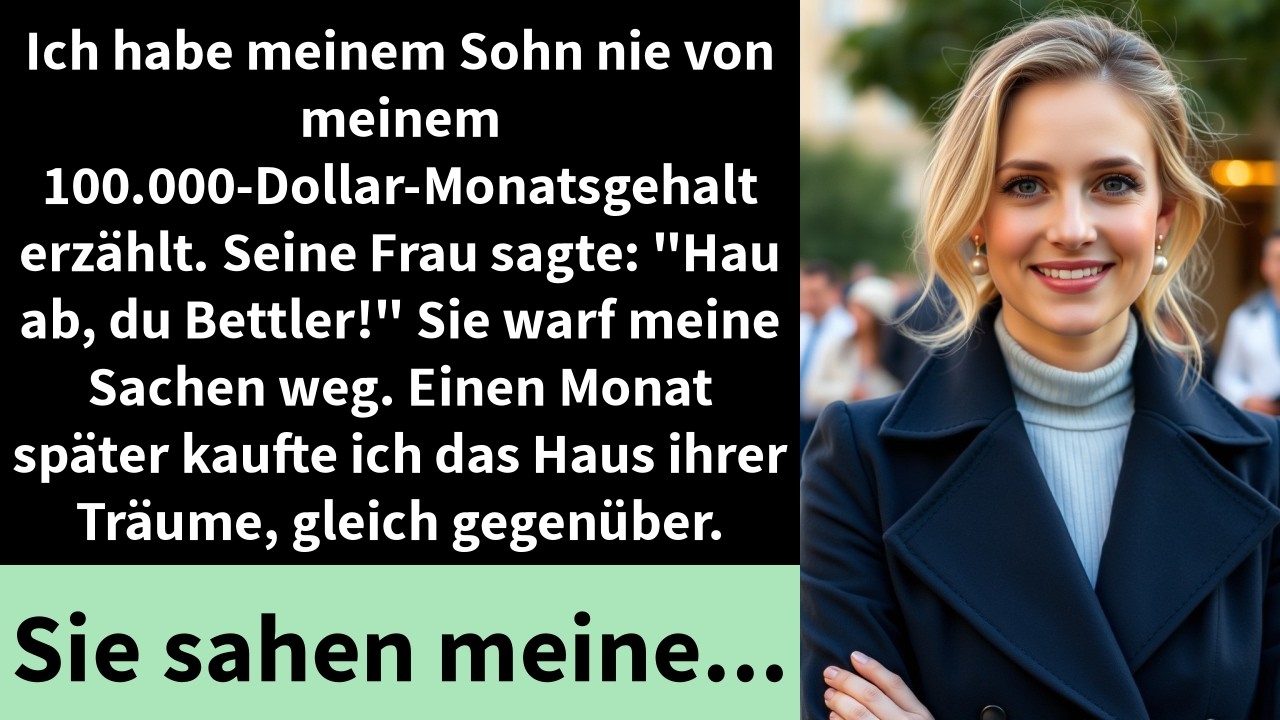 Ich stand auf der Veranda und hielt den Zwanzigdollarschein in der Hand, den mir mein eigener Sohn gerade gegeben hatte. „Nimm einen Uber zum Busbahnhof, Mom“, hatte Markus gesagt, als wäre ich...