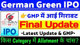 German Green Steel IPO Final Update | German Green Steel IPO GMP status ? | German IPO Latest news