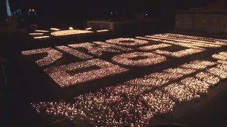 平壌でたいまつ行進 北朝鮮、建国70年祝賀
