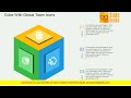 Cube with global team icons powerpoint templates