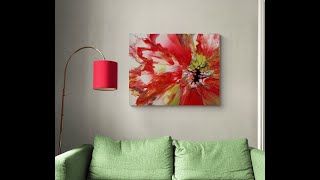 (557) Commissioned Bloom Technique Acrylic Pour Painting for Holiday Greeting Cards!