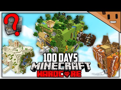 I Survived 100 Days in a CUBE UNIVERSE in Hardcore Minecraft…