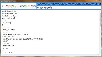 Program to display decimal equivalent of a input binary number c code example