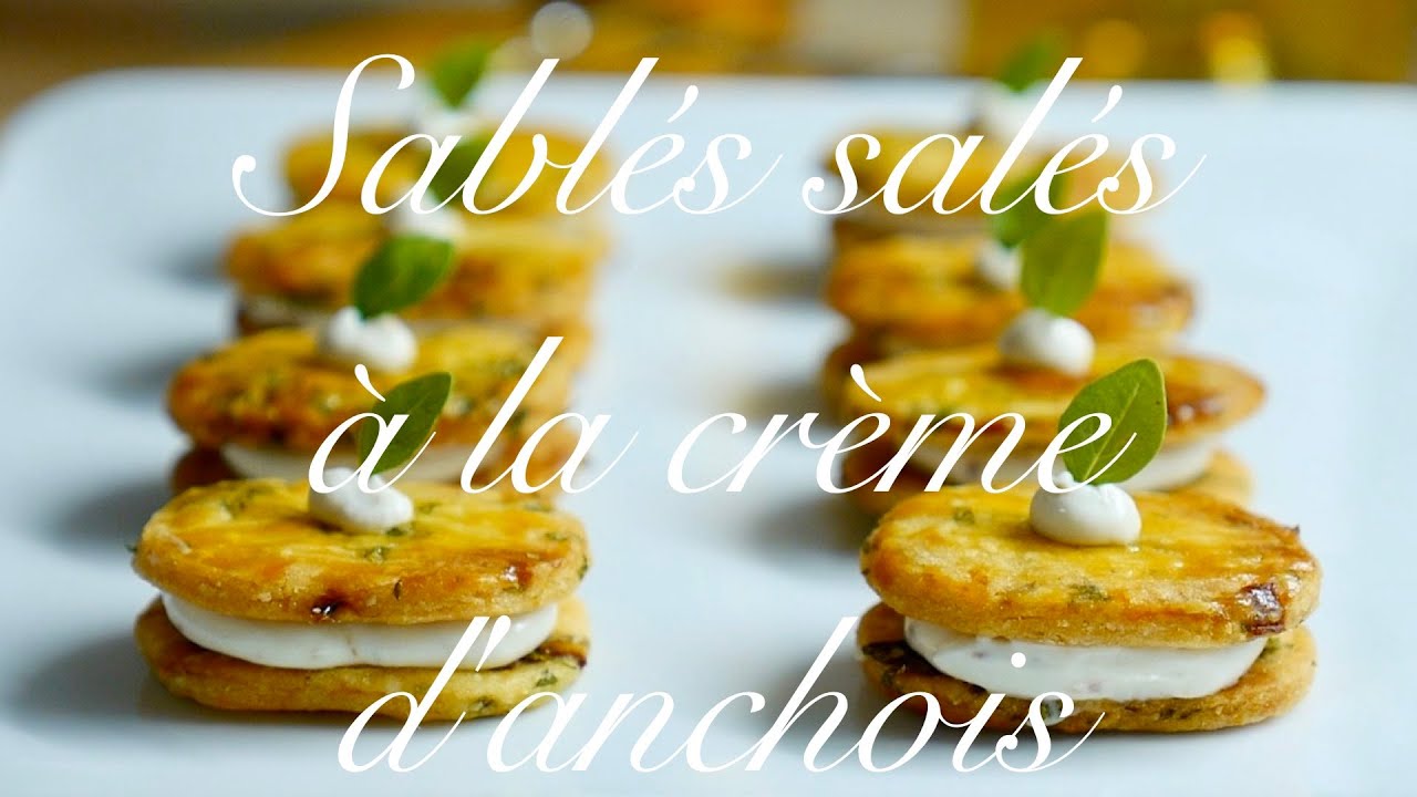 【アンチョビクリームのサブレ】オシャレで美味しい一口おつまみ/sablés a la creme d'anchois/       アミューズブーシュ/Cheese cookies【簡単料理】