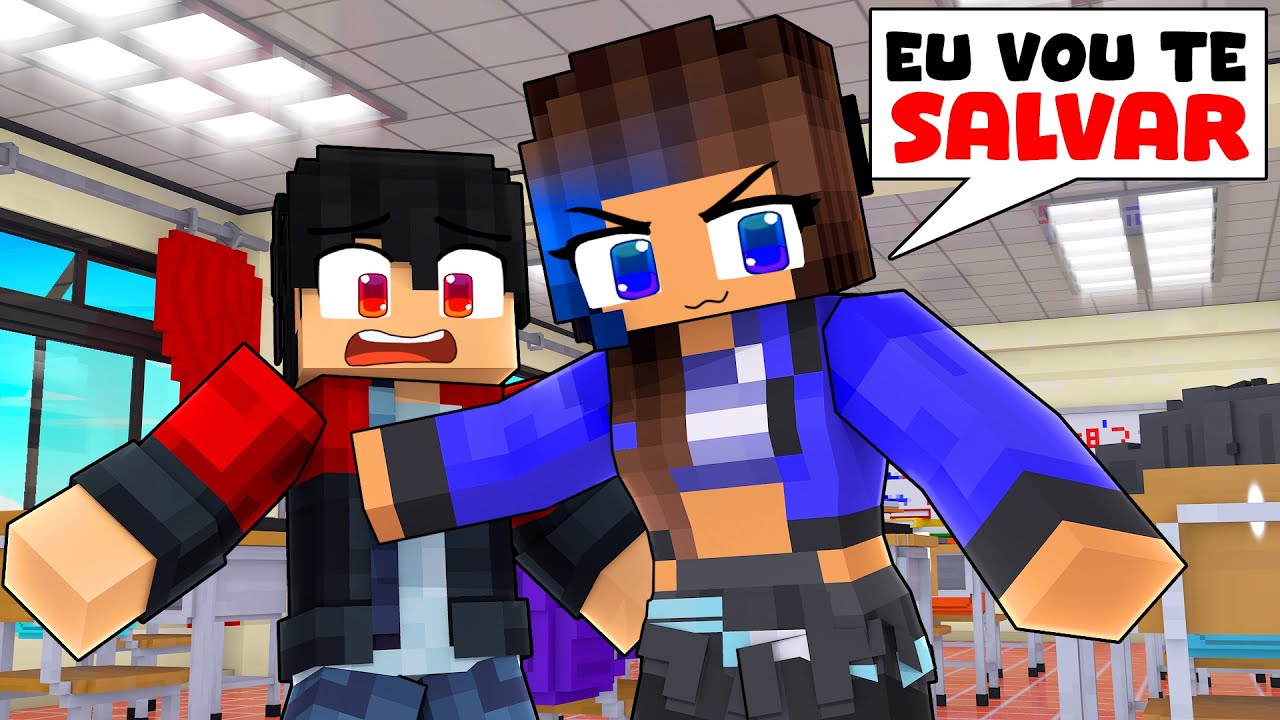 P3DRU foi salvo PELA VALENTONA da ESCOLA no Minecraft