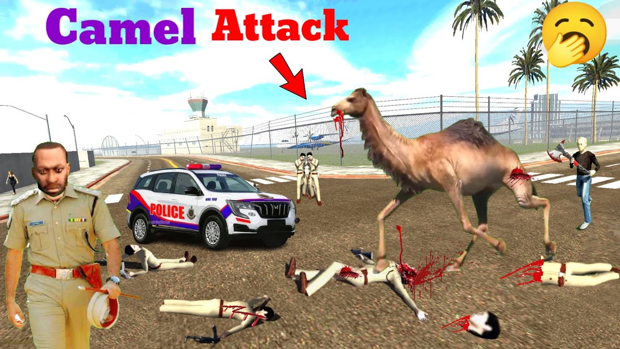 Camel Attack 🐪🥱 In Indian Bikes Driving 3D Game 🥰 New Latest camel Funny Video 👏 New Latest Story 👌
