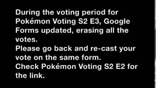 Pokémon Voting S2 E3 Update