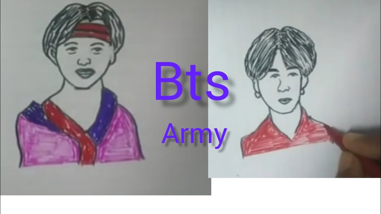 how to draw bts v kim Taehyung drawing easy, outline drawing very easy ...