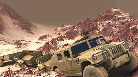 Humvee with 3 trailers (3DS Max+MadCar plugin)