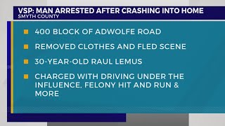 Police: Man crashes through Smyth Co. home, removes clothes