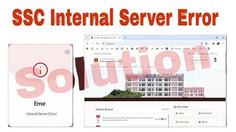 SSC Internal Server Error Solution | SSC OTR Problem Invalid Credentials #ssc #ssc2024 #sscupdates