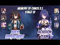 Xueyi hypercarry  acheron x aventurine memory of chaos stage 12 3 stars  honkai star rail