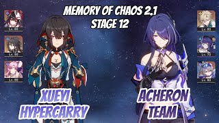 Xueyi Hypercarry & Acheron x Aventurine Memory of Chaos Stage 12 (3 Stars) | Honkai Star Rail