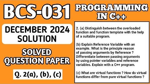 P3- 2(a), (b), (c) | BCS31 Dec 2024 Solution | BCS031 Solved Question Paper | Bcs 031 Important Ques