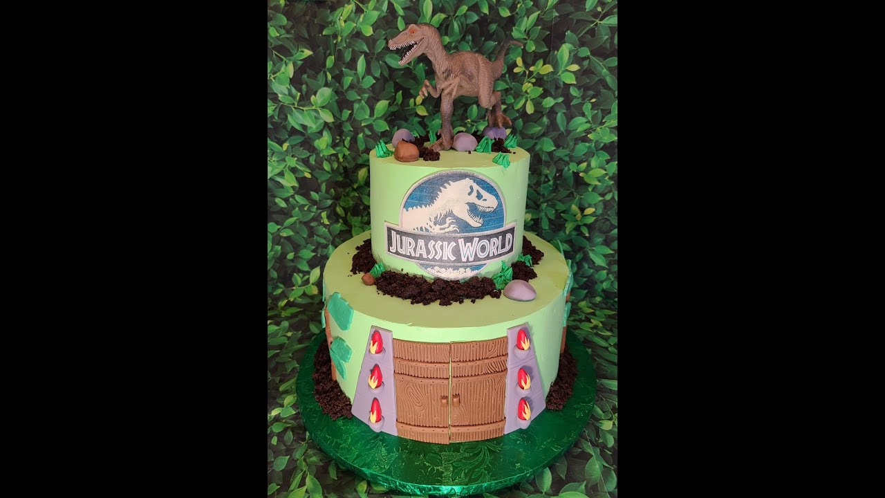 Como hacer un pastel de jurassic world~ Jurassic World Cake - YouTube