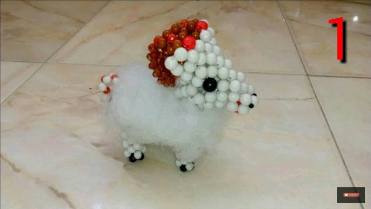🐑طريقةعمل خروف العيد بالخرز 🐑(الجزء الاول)🐑beads art