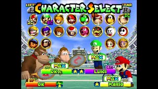 Mario Tennis 64 Doubles Exhibition - Donkey Kong and Donkey Kong Jr. vs Mario and Luigi (MAX)