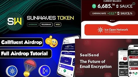 How To Mine Sunwave,CallFluent,Sauce & Seal Token On Ice Open Network