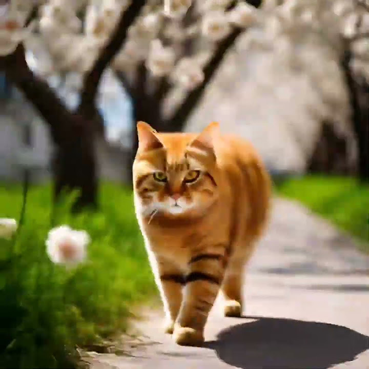 Рыжий кот на прогулке #cat #котики #рыжийкот - YouTube