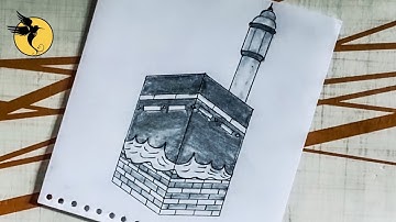 Kaaba Drawing tutorial | how to draw Khana-E-Kaaba easily | Makkah drawing with pencil