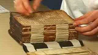 Abigail quandt works through reversing the modern binding of
archimedes palimpsest at walters art museum.