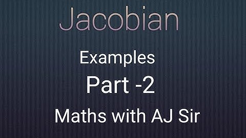 Jacobian |2|Maths with AJ|Calculus | BA/BSc 2nd||